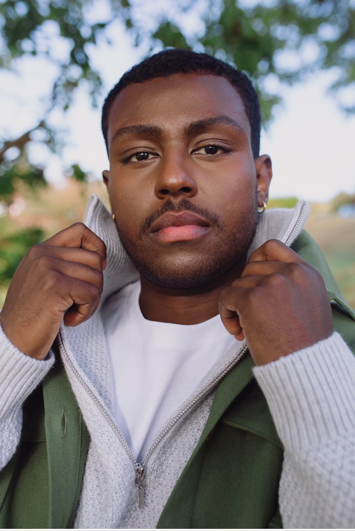 Zip High Neck Sweater
