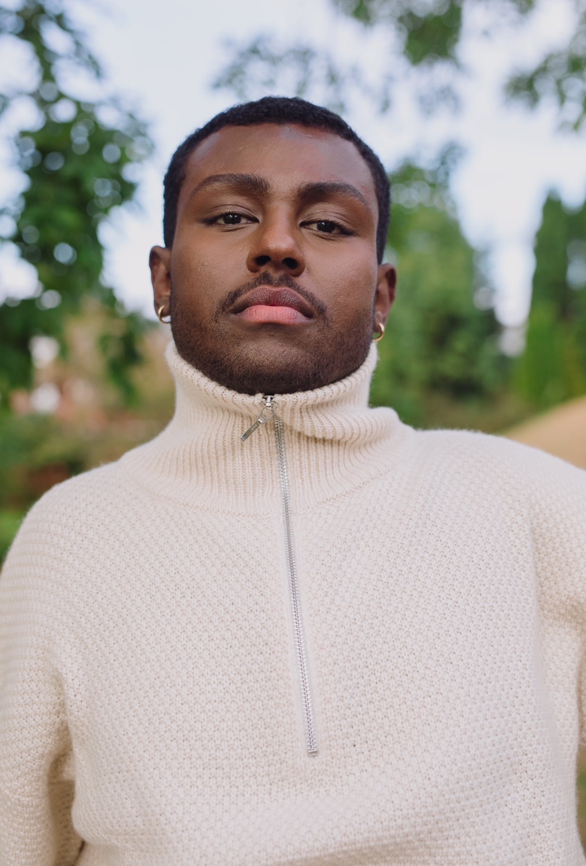 Zip High Neck Sweater