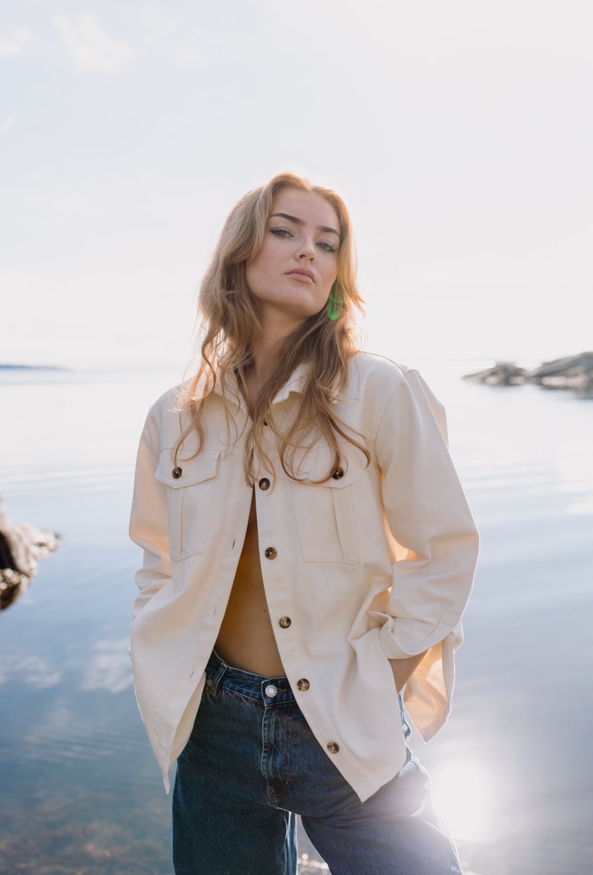 Amy Jacket Natur Hvit