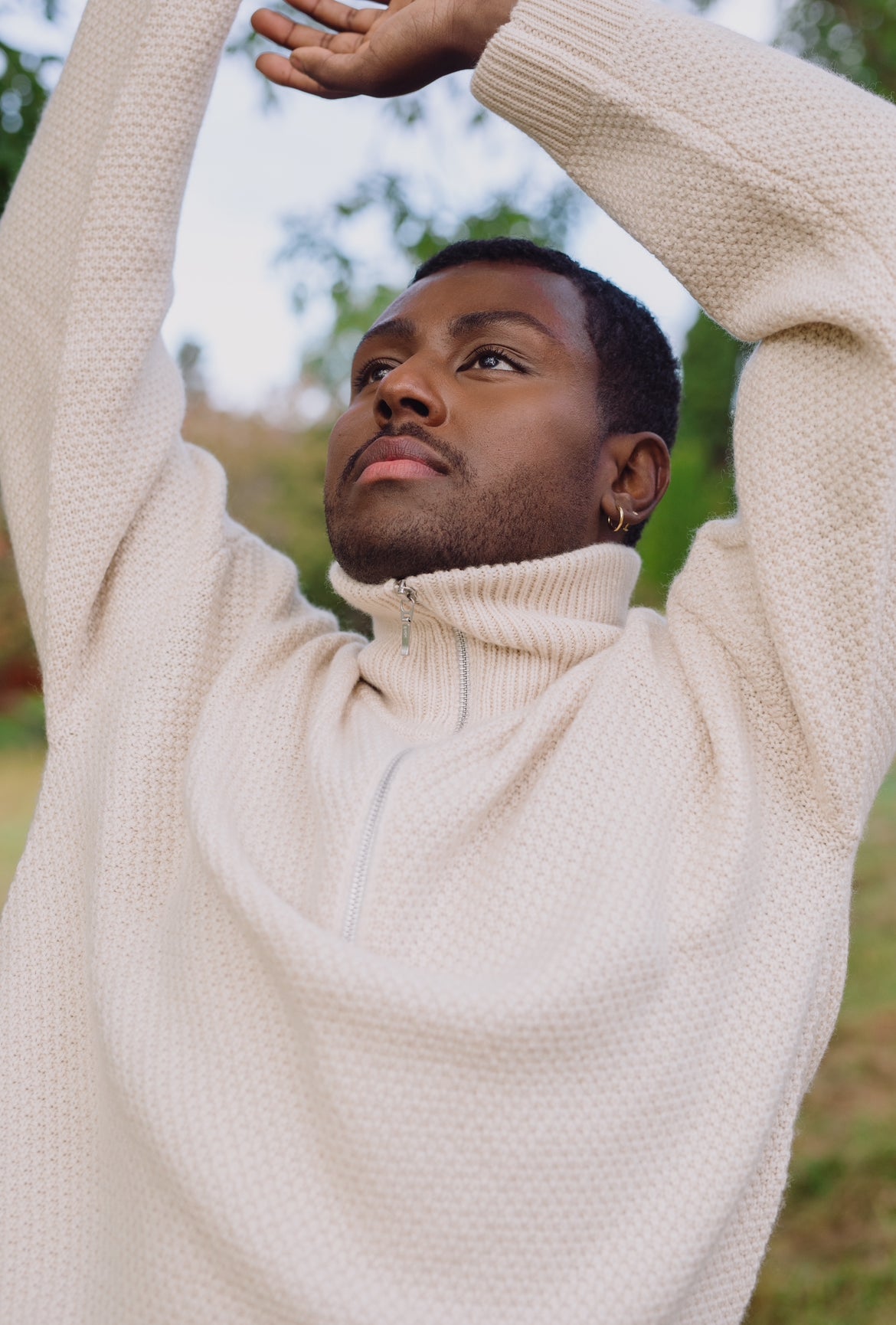 Zip High Neck Sweater