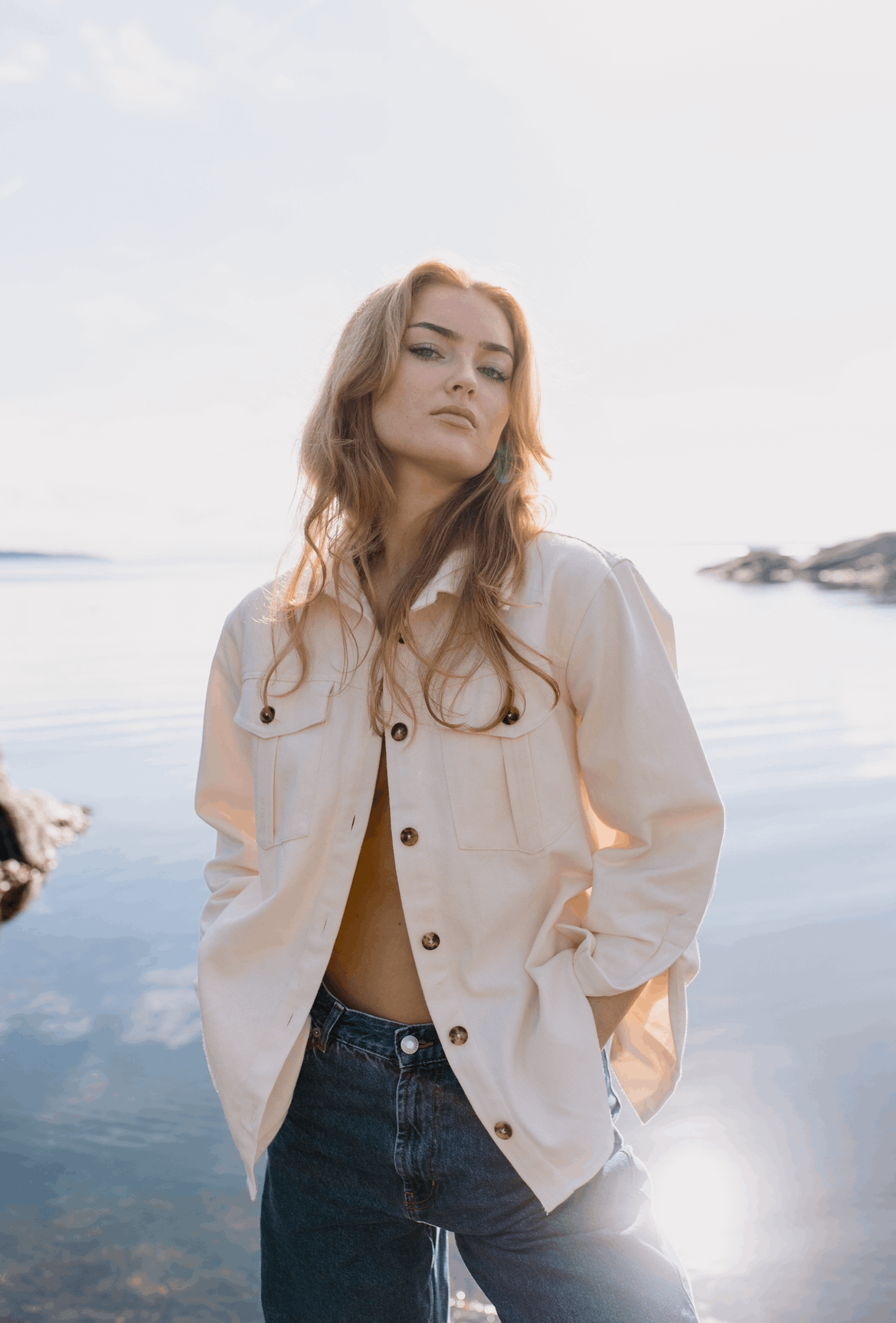 Amy Jacket Natur Hvit